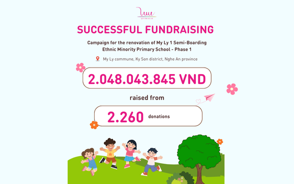 Over 2 billion VND raised for the renovation campaign of My Ly 1 Semi-Boarding Ethnic Minority Primary School